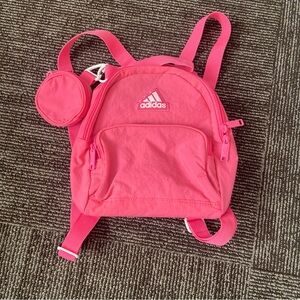 Adidas Mini Vibrant Pink Backpack with White Emblem